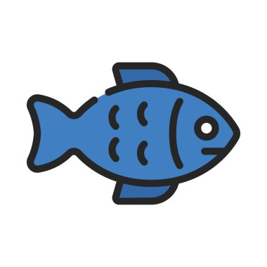 balık simgesi vektör illüstrasyonu