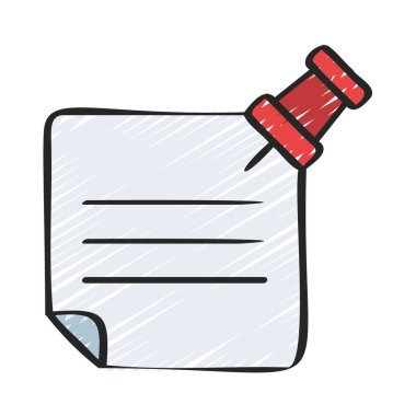 İğnelenmiş Not Web simgesi vektör illüstrasyonu