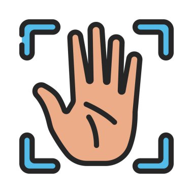 Avuç içi taraması simge vektör çizimi tasarımı