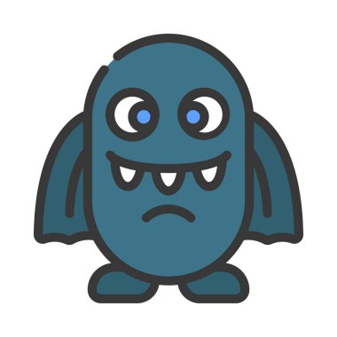 Beyaz arkaplandaki canavarın vektör çizimi  