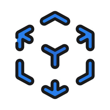 3B Küp Çizgileri Simge vektör çizimi tasarımı