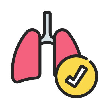 İyi Akciğer Sağlığı ikonu vektör çizimi tasarımı