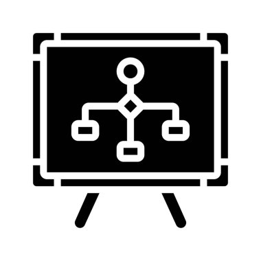 iş Akışı grafiği pano simgesi, vektör illüstrasyonu