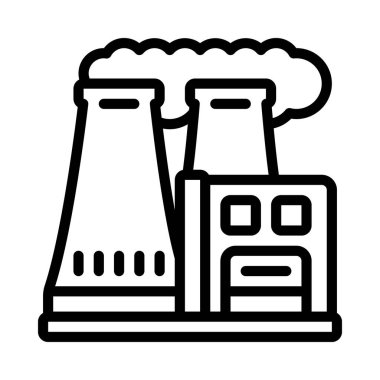 Elektrik Santrali web simgesi vektör illüstrasyonu