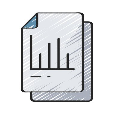 Beyaz arkaplanda izole edilmiş Grafik Belgesi vektör simgesi, grafik