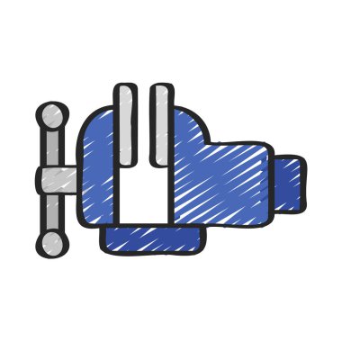 Bench Vice Aracı simge vektör illüstrasyon tasarımı