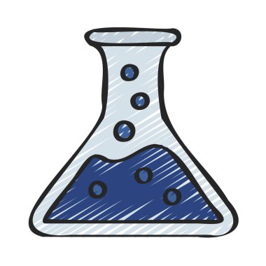 Üçgen şekilli beher ikonu basit düz illüstrasyon