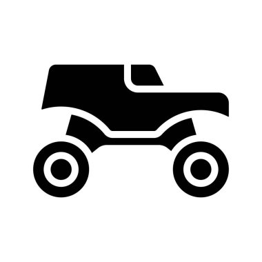 Canavar kamyon simgesi vektör illüstrasyonu 