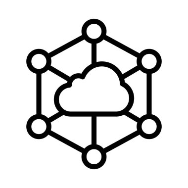 Bulut Ağı Simgesi, Vektör İllüstrasyonu