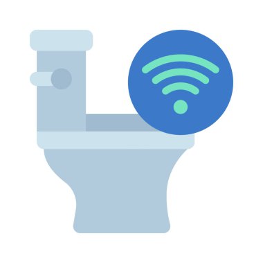 Akıllı Tuvalet simgesi, vektör illüstrasyonu basit tasarım