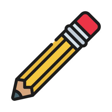 Beyaz arkaplanda kalem simgesi çizimi 