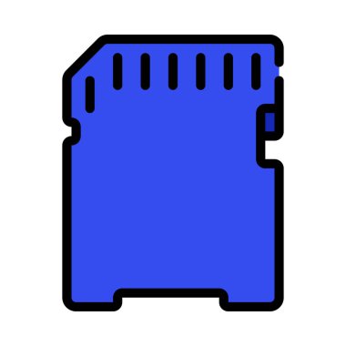 Beyaz arkaplanda SD kart simgesi, vektör illüstrasyonu