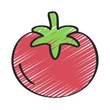 Domates Sebze Simgesi Vektör İllüstrasyonu 