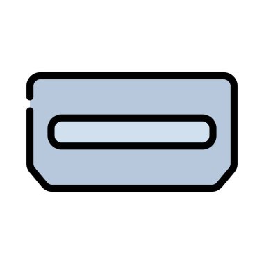 USB Tipi C simgesi, vektör illüstrasyonu basit tasarım