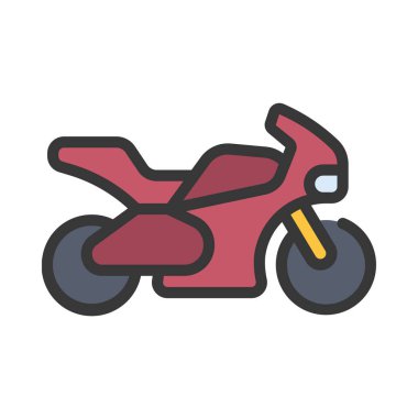 Motosiklet web simgesi vektör illüstrasyonu