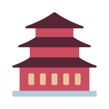 Minka Binası düz simgesi, vektör illüstrasyonu 