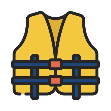 Life Jacket simgesi, vektör illüstrasyonu         