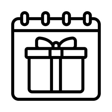 Doğum günü takvimi simgesi, vektör illüstrasyonu 