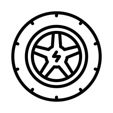 Elektrikli Araç yassı simgesi, vektör illüstrasyonu 