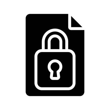 Kilitli Dosya simgesi, vektör illüstrasyonu