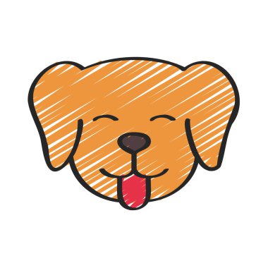 köpek hayvan ikonu vektör illüstrasyonu 
