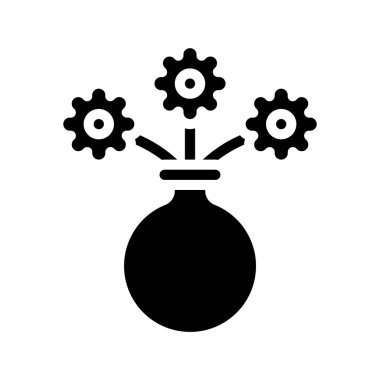 Vazo Çiçekleri simge vektör çizim tasarım ile 