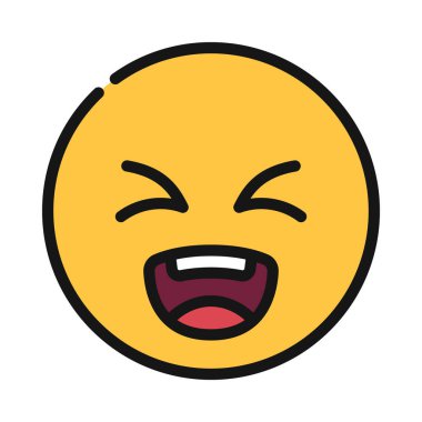 Mutlu Yüz Emoji simgesi, vektör illüstrasyonu