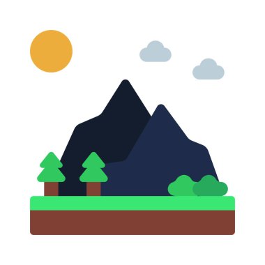 Dağ Aralığı ikon vektör çizimi