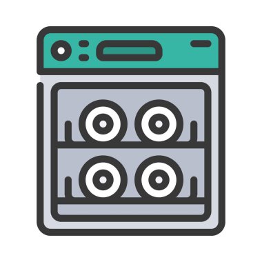 Bulaşık Yıkama web simgesi vektör illüstrasyonu