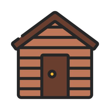 Tahta Kulübe, düz vektör simgesi