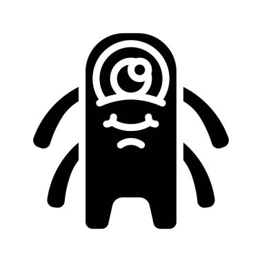 Beyaz arkaplandaki canavarın vektör çizimi  