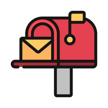 Posta Kutusu simgesi, vektör illüstrasyonunu aç 