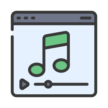 Müzik Oynatıcı Web simgesi vektör illüstrasyonu