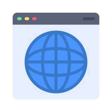 Globe Izgara simgesi, vektör illüstrasyonu basit tasarım