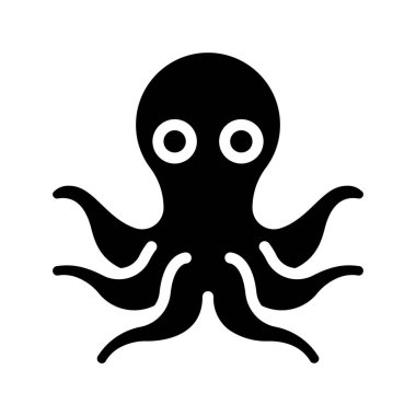 ahtapot simgesi Vektör Çizim tasarımı