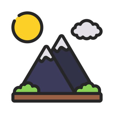 dağ ikonu vektör illüstrasyonu