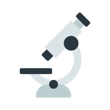 Laboratuar mikroskobu ikonu. Web için basit bir mikroskop vektör simgesi çizimi