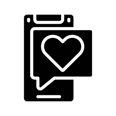 Aşk İleti simgesi, vektör illüstrasyonu 