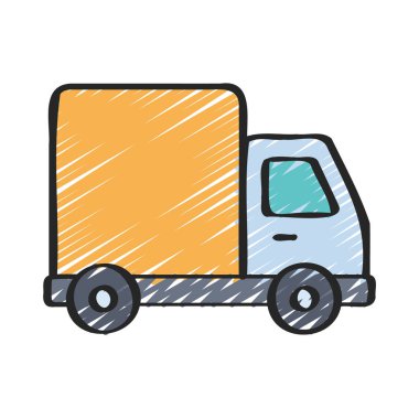 Lorry web simgesi, vektör illüstrasyonu                      