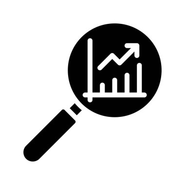 Borsa Araştırma düz simgesi, vektör illüstrasyonu