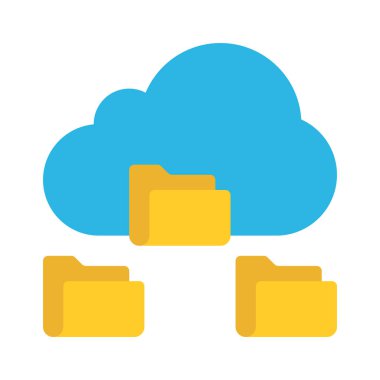 Bulut Dağıtım simgesi, vektör illüstrasyonu