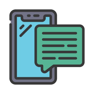 ileti akıllı telefon simgesi, vektör illüstrasyonu