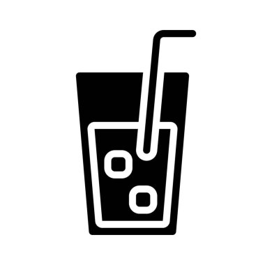 Buzlu içecek ikon vektör çizimi tasarımı