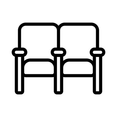 Sinema Koltuğu Web simgesi vektör illüstrasyonu