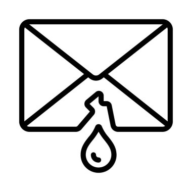 Sızdırılan E- posta, Beyaz Arkaplanda İzole Edilmiş Simge 