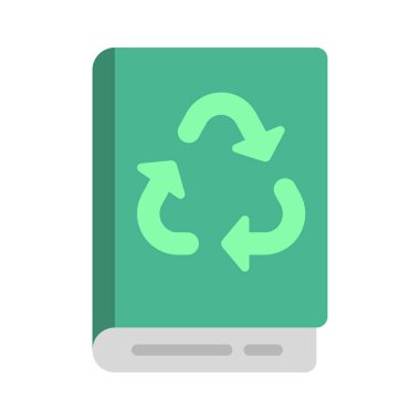 Geri dönüştürülmüş Kitap simgesi, vektör illüstrasyonu