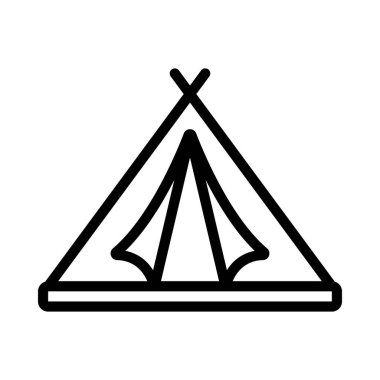 kamp çadırı simgesi, vektör illüstrasyonu 