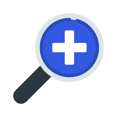 Tıbbi Araştırma Loupe simgesi, vektör illüstrasyonu   