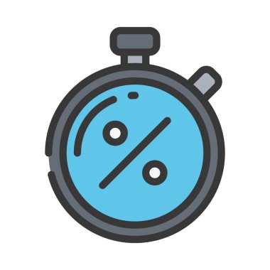 İndirimli kronometre, konsept vektör illüstrasyon ikonu tasarımı 