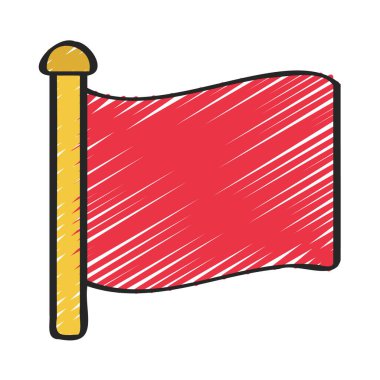 Flag Pole web simgesi vektör illüstrasyonu